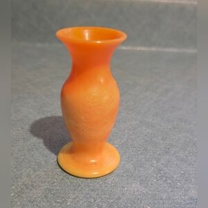   Rare Vintage Bakelite Orange Swirl Dragon Bud Vase